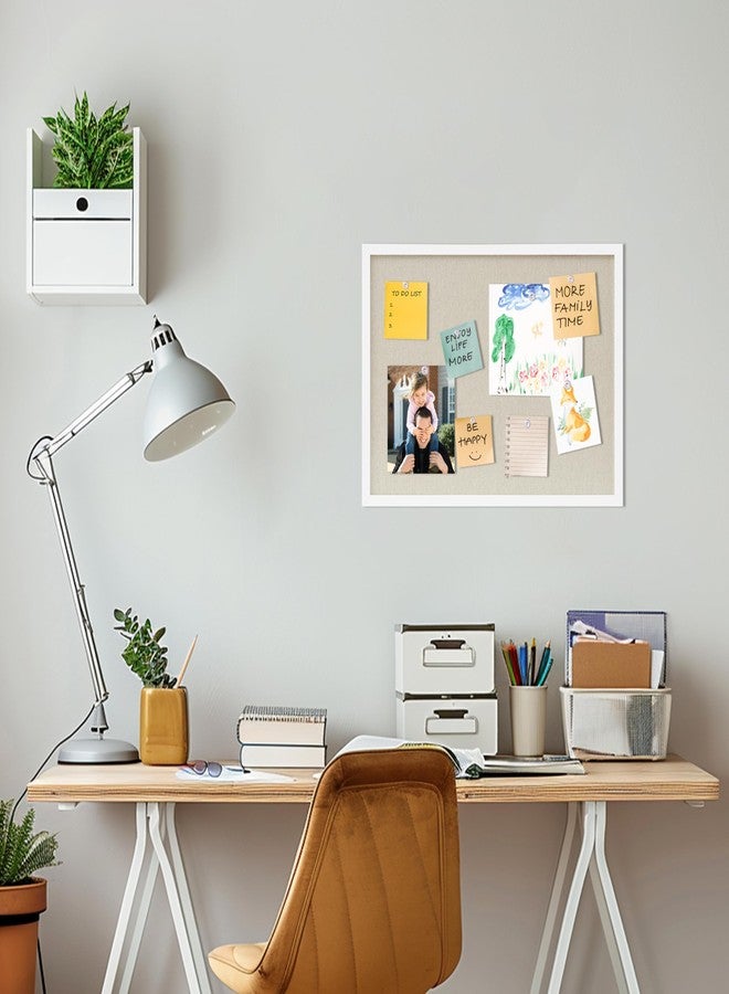 DAHAPYBOO Cork Board with Linen White,Bulletin Board 23"x17" Hanging Corkboards for Office Home School Message Board or Vision Board Decoration. - Image 5